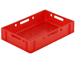 Pojemnik na mięso E-1 600x400x125 mm Euro Norm Bekuplast czerwony