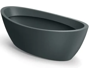 Donica łódka grafitowa owalna 60 x 28 cm Aria Oval Ethick