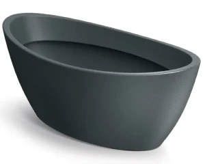Doniczka owalna grafitowa 40 cm Aria Oval Ethick