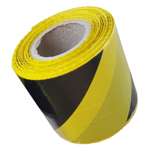 Taśma odgradzająca ostrzegawcza 8 cm 100 mb żółto-czarna