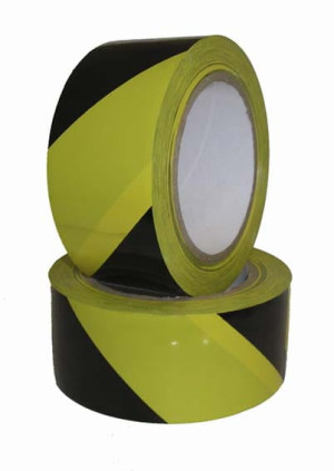 Taśma ostrzegawcza żółto-czarna 5 cm x 33 mb