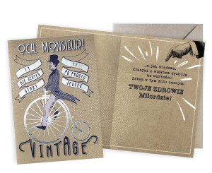 Kartka Vintage na urodziny - dla niego