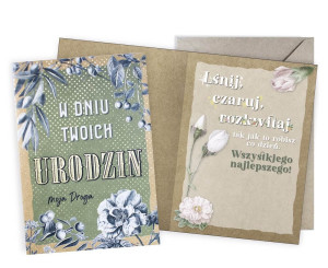 Kartka Vintage na urodziny damskie