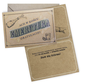 Kartka Vintage Emerytura