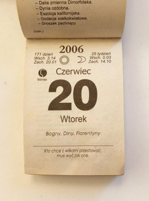 Kartka z kalendarza 2006
