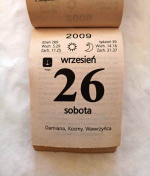Kartka z kalendarza 2009