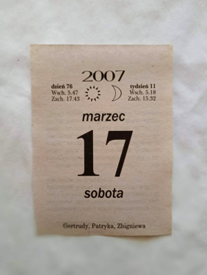 Kartka z kalendarza 2007