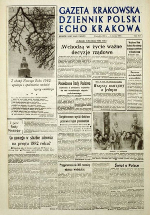 Gazeta Krakowska Dziennik Polski Echo Krakowa 24, 25, 26, 27.12.1981