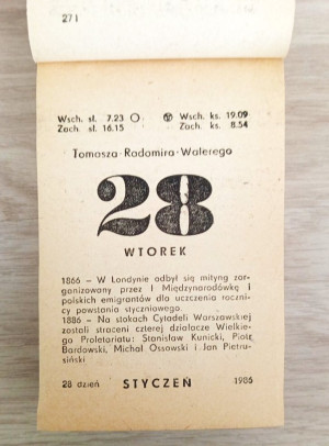 Kartka z kalendarza 1986 | Prezent na 40 urodziny
