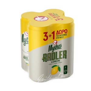 Μπύρα Radler Λεμόνι Κουτί 4x330ml 3+1 Δώρο