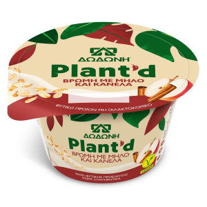 Φυτικό Επιδόρπιο Plant'd Βρώμη με Μήλο & Κανέλα 150g