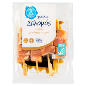 Σολομός Σουβλάκι με Σάλτσα Teriyaki 220g