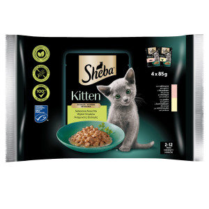 Γατοτροφή Kitten Mix Σολομός Κοτόπουλο 4x85g