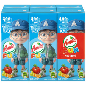 Χυμός Μήλο Αχλάδι Πορτοκάλι Βερίκοκο 6x250ml