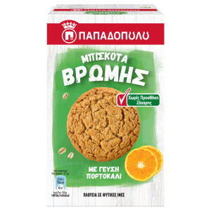 Μπισκότα Βρώμης Πορτοκάλι Χωρίς Ζάχαρη 155gr