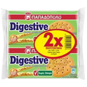 Μπισκότα Digestive Χωρίς Ζάχαρη 2x250g