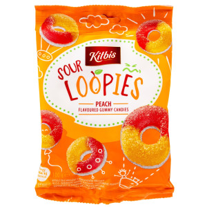 Ζελεδάκια Sour Loopies Γεύση Ροδάκινο 100g