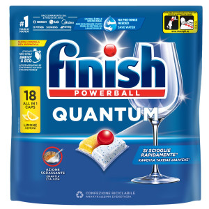 Κάψουλες Πλυντηρίου Πιάτων Quantum All in 1 Λεμόνι 18 Tεμάχια