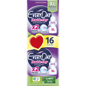 Σερβιέτες Doubledry Hyperdry Economy Extra Long 16 Τεμάχια