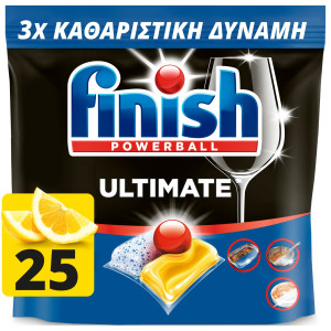 Κάψουλες Πλυντηρίου Πιάτων Ultimate Allin1 Λεμόνι 25 Tεμάχια