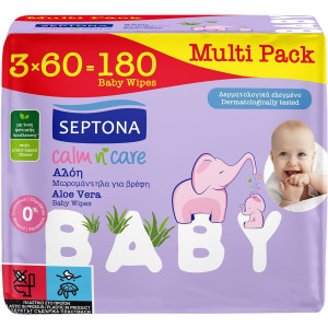 Μωρομάντηλα Calm N Care Αλόη 3x60 Τεμάχια