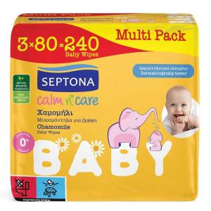 Μωρομάντηλα Calm N Care Χαμομήλι 3x80 Τεμάχια