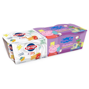 Επιδόρπιο Γιαουρτιού Peppa Pig Φράουλα Μπισκότο 3x140g