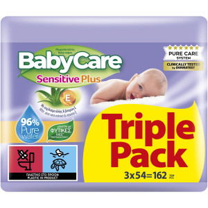 Μωρομάντηλα Sensitive Plus 3x54 Τεμάχια