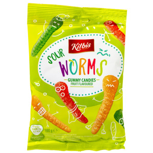 Ζελεδάκια Sour Worms Γεύση Φρούτων 100g