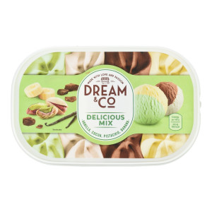 Παγωτό Βανίλια Κακάο Φυστίκι Μπανάνα 1kg