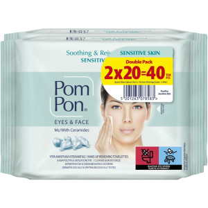 Υγρά Μαντήλια Ντεμακιγιάζ Sensitive Skin 2x20 Tεμάχια
