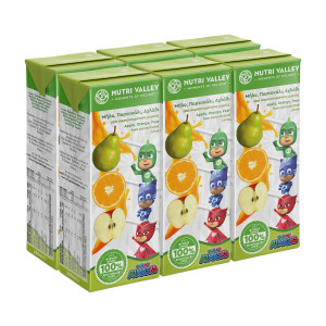 Φυσικός Χυμός Pj Masks Μήλο Πορτοκάλι Αχλάδι 6x250ml