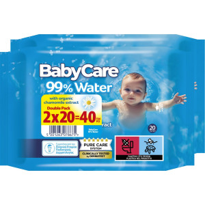 Μωρομάντηλα 99% Water 2x20 Τεμάχια