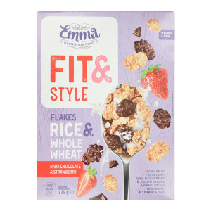 Δημητριακά Fit & Style Μαύρη Σοκολάτα Φράουλα 375g