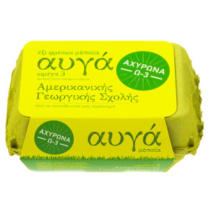Φρέσκα Αυγά Αχυρώνα Ω3 Μεσαία 6 Τεμάχια