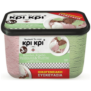 Παγωτό Heartmade Βανίλια Κακάο Φράουλα Φυστίκι 1.5kg