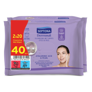 Υγρά Μαντηλάκια Ντεμακιγιάζ Dermasoft Hyaluronic 2x20 Tεμάχια