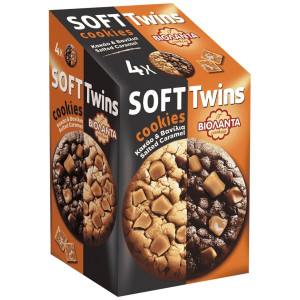 Soft Twins Cookies Κακάο Βανίλια Salted Caramel 160g