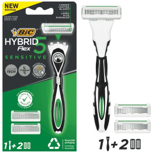 Ξυριστική Μηχανή Hybrid Flex 5 Sensitive + 2 Ανταλλακτικά 1 Τεμάχιο