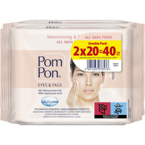 Υγρά Μαντήλια Ντεμακιγιάζ All Skin Types 2x20 Tεμάχια