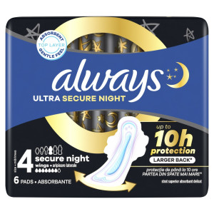 Σερβιέτες Ultra Secure Night 6 Τεμάχια
