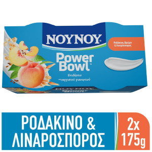 Επιδόρπιο Γιαουρτιού PowerΒowl Ροδάκινο & Βρώμη 2x175g
