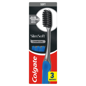 Οδοντόβουρτσα Slim Soft Charcoal Μαλακή 3 Τεμάχια