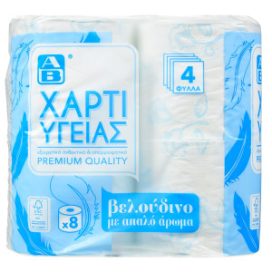 Χαρτί Υγείας Απαλό Άρωμα 4 Φύλλα 8 Ρολά 984g