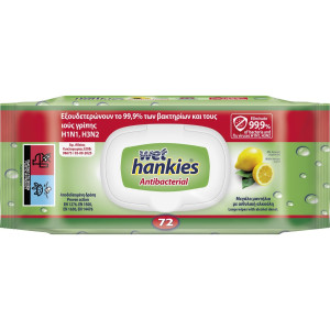 Αντιβακτηριδιακά Μαντηλάκια Clean & Refresh Lemon 72 Τεμάχια
