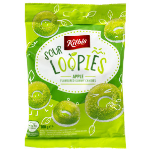 Ζελεδάκια Sour Loopies Γεύση Μήλο 100g