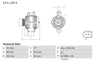 0 986 049 010 BOSCH Alternateur