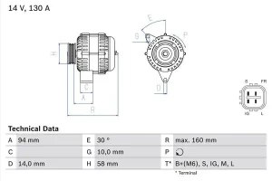 2.0 D TOYOTA AVENSIS VERSO Alternatore