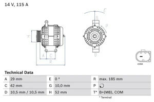 B 170, B 160, B 180, B 150, B 200 MERCEDES-BENZ B W245 Lichtmaschine