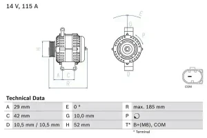 0 986 081 040 BOSCH Alternateur